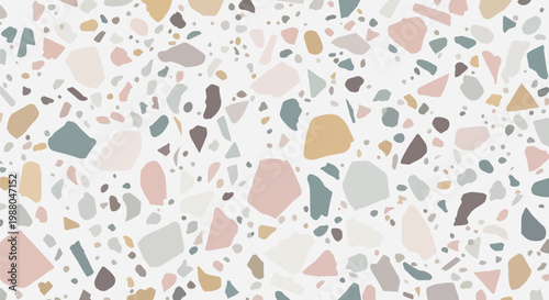Pastel Terrazzo Pattern - Abstract Geometric Mosaic Background