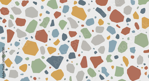 Colorful Terrazzo Pattern Background, Abstract Geometric Mosaic Texture
