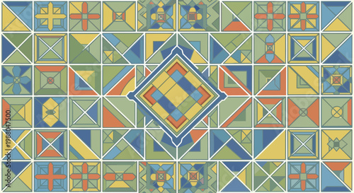 Geometric Mosaic Pattern Background