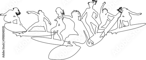 Surfer surfboard boarding f...