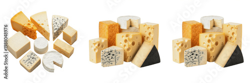 Photos Assorted Gourmet Cheese Platter Set Featuring Brie, Blue Cheese, and Cheddar Wed