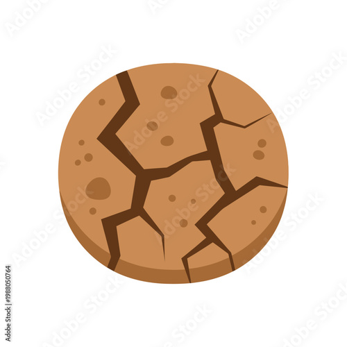 Dry Cracked Earth Texture Circle Graphic