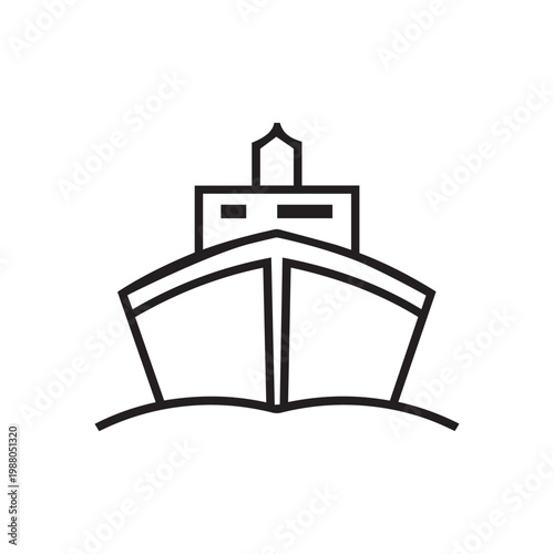 icebreaker bow simple line art silhouette vector icon
