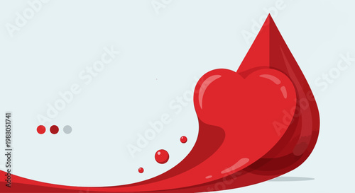 Blood Donation Heart Red Cross Day Flat Vector Banner