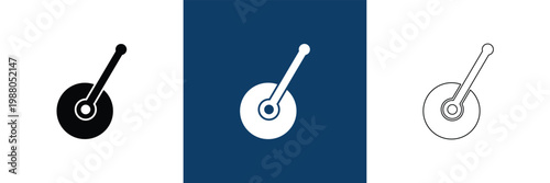 Control Lever Icon Solid and Outline Styles. Minimal control lever icons in solid and outline styles, symbolizing machinery operation, manual control, and industrial interface elements.