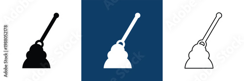 Control Lever Icon Solid and Outline Styles. Minimal control lever icons in solid and outline styles, symbolizing machinery operation, manual control, and industrial interface elements.