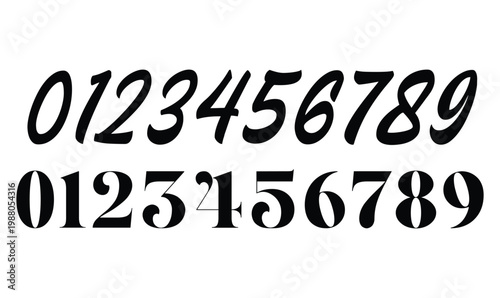 Script and Serif Numbers Vector Set for Elegant Branding and Graphic Design Projects