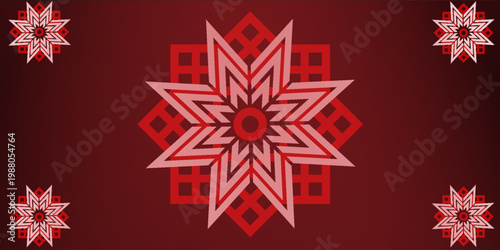 illustration vector graphic of red mandala clone pattern geometric shape icon concept design