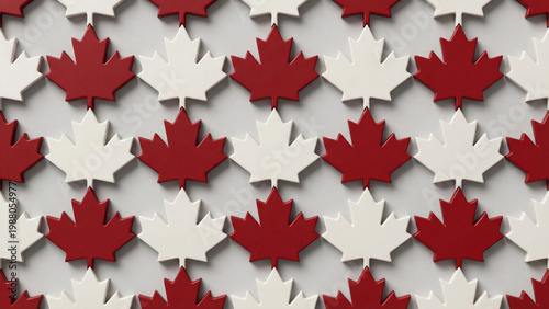 Red and white maple leaves pattern for Canada Day decoration  