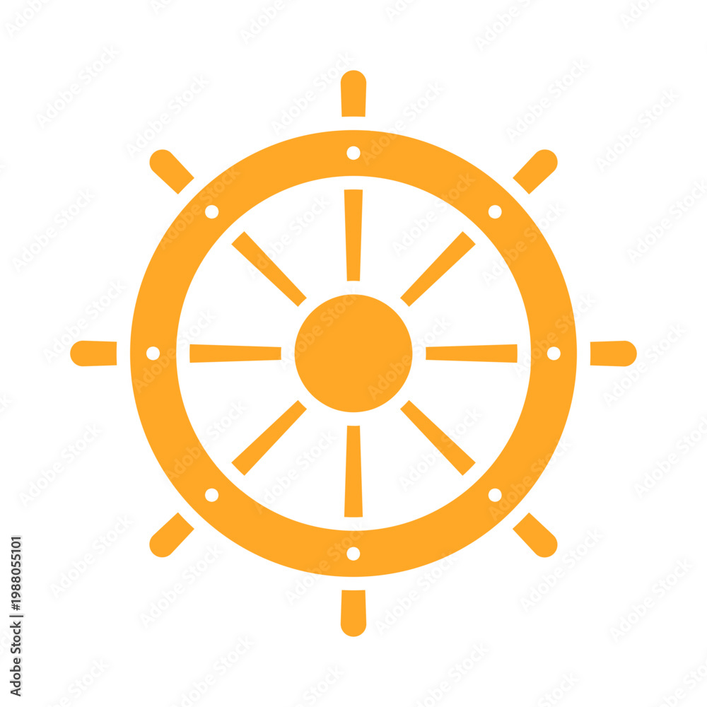 Obraz premium Ship Wheel Icon