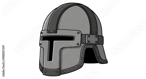 Mandalorian Helmet Illustration Closeup.