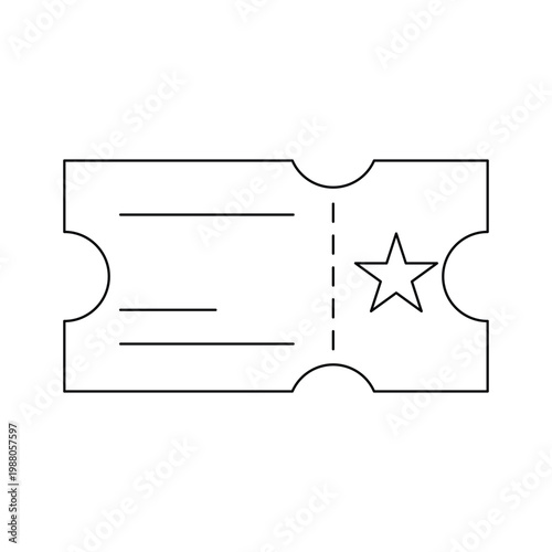 Reward ticket icon with star symbol for event admission and loyalty program prizes.Editable stroke, Vector illustration, Line art Icon, Symbols.