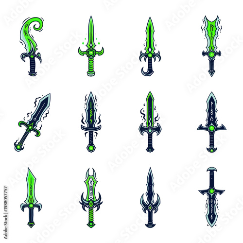 Fantasy Swords Collection: Magic Weapons, Game Assets, Illustration