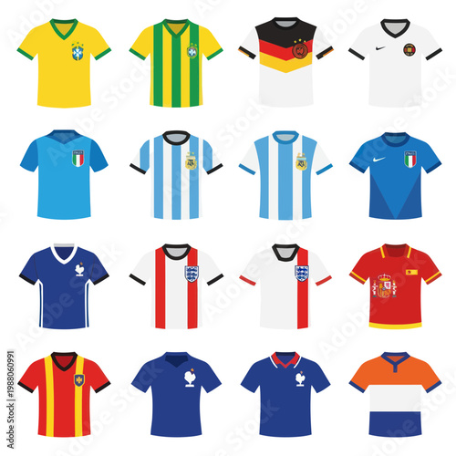 Foto Collection of National Football Soccer Team Jerseys - International Sports Appar