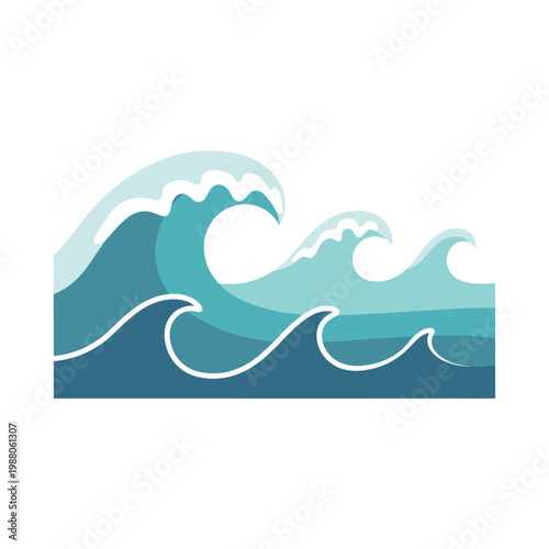 Stylized Ocean Waves Illustration
