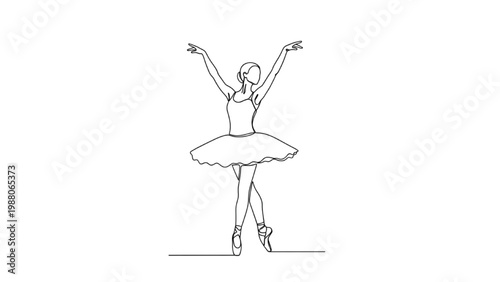 A dancer performs a graceful continuous line drawing of movement in a studio.