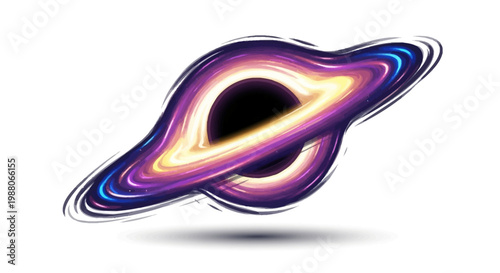 Colorful Artistic Rendering of a Black Hole with Accretion Disk