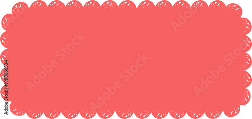 Scalloped edge frame, wavy wiggle border, label. Retro curve stamp, badge.