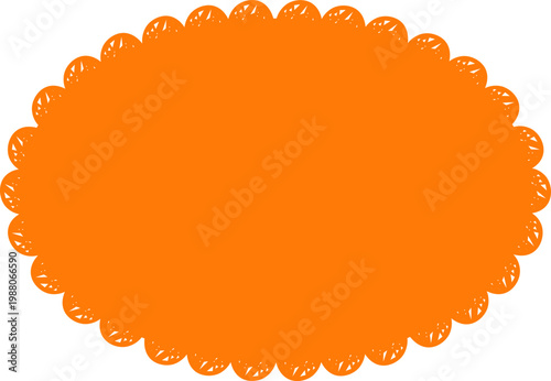 Scalloped edge frame, wavy wiggle border, label. Retro curve stamp, badge.