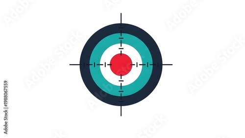 A colorful target symbol on transparent background for design purposes