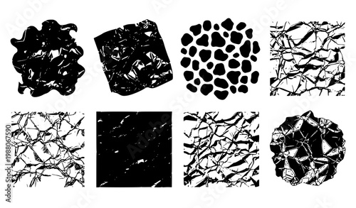 Cellophane wrapping texture vector black white abstract smudge set