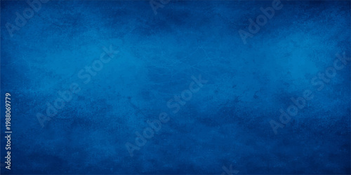 A vintage blue grunge texture featuring a dark aged paper pattern and rough paint design for a retro wall art backdrop