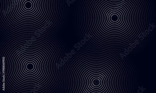Create a bold look with a centric circle background featuring vector graphics of sound waves.