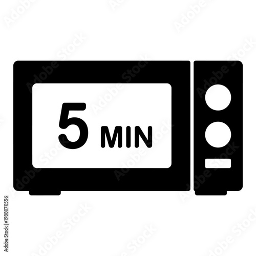 Microwave oven timer icon graphic