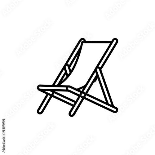 Simple linear illustration of a beach chair