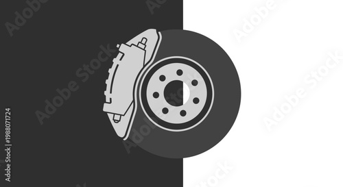 Automotive Brake System Component Illustration - Wheel and Caliper