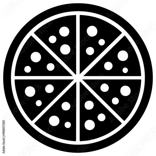 Silhouette of a sliced pepperoni pizza sliced pizza