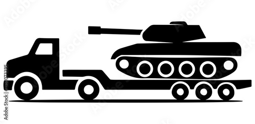 Truck towing a tank vehicle transportation