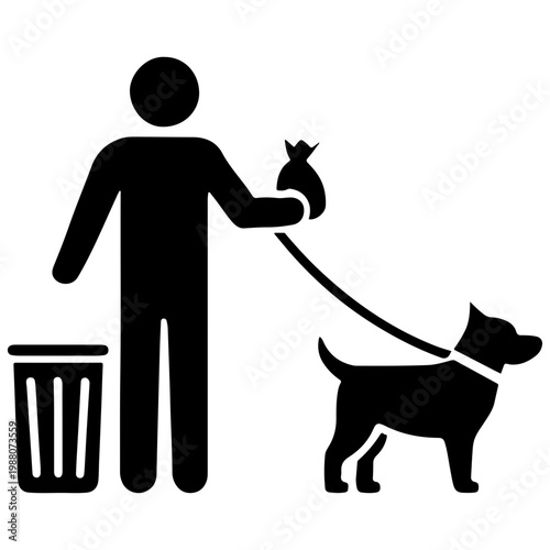 Person picking up cat poop with dog on leash woman