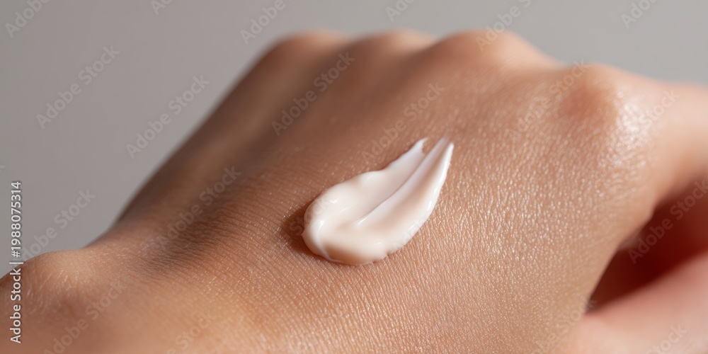 Naklejka premium Closeup sunscreen cream texture on skin surface protection