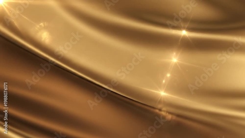 Golden light reflections on metal surface.