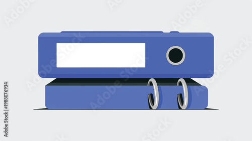 Blue office binder folders stacked on top of each other  business organization