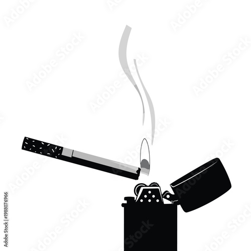 a cigarette being lit with a lighter