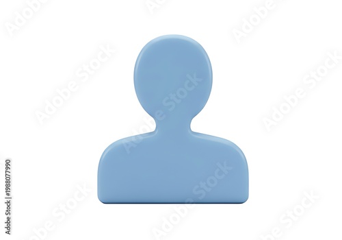 A blue person icon on a white background isolated on white background