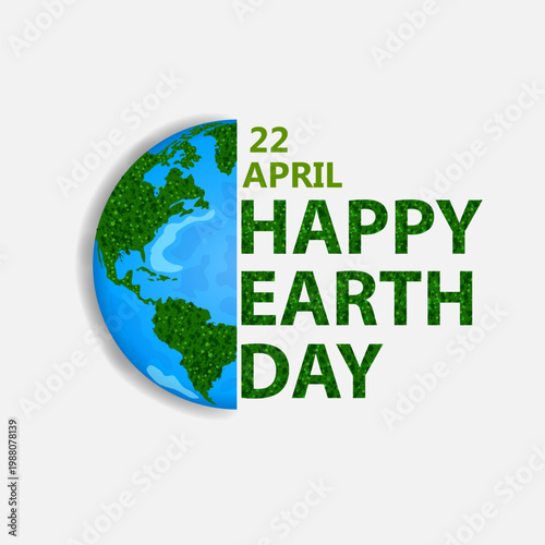 Happy Earth Day concept for safe and Green Globe 22nd April