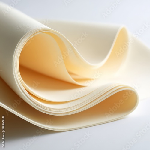 Soft cream fabric with elegant curves and flowing texture captured in studio lighting