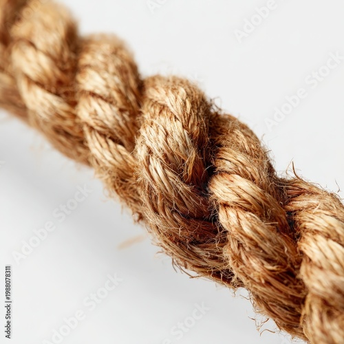 Natural twisted rope detailed close up macro image for textiles and crafts