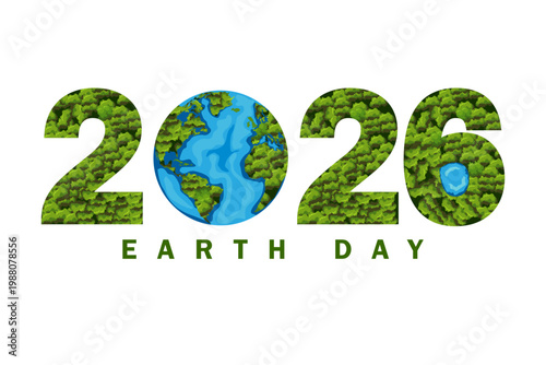 Happy Earth Day concept for safe and Green Globe 22nd April