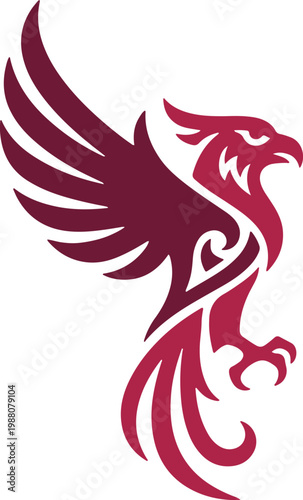 Stylized Phoenix Bird Vector Graphic