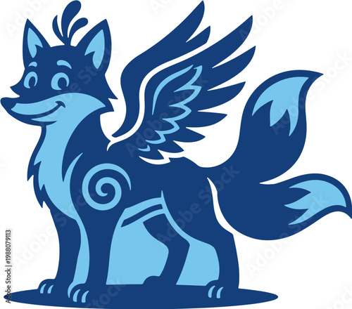 Blue Winged Fox Fantasy Creature