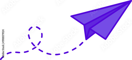 Purple Paper Airplane Icon
