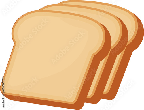 Three Slices of Fresh White Bread