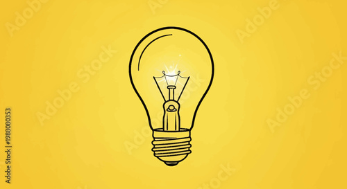 Bright glowing light bulb illustration representing a new creative business idea