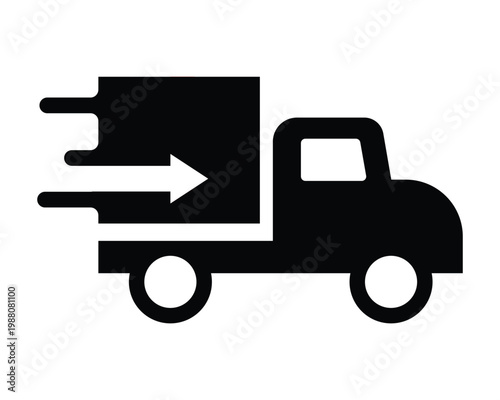 Delivery Truck Icon Set – Fast Shipping, Express Logistics & Transport Vector