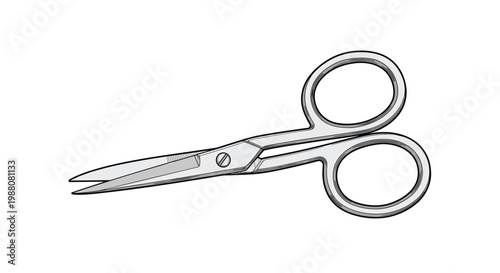 Sharp silver metal scissors with round finger holes shown from a side perspective on a plain white background.