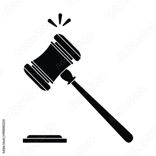 Judge Gavel Icon Set – Court, Justice & Auction Hammer Vector Collection